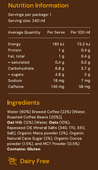 Maca Mocha Coffee nutrition information